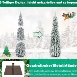 150 cm Hoher künstlicher Weihnachtsbaum mit 334 PVC-Astspitzen 150 LED-Lichtern