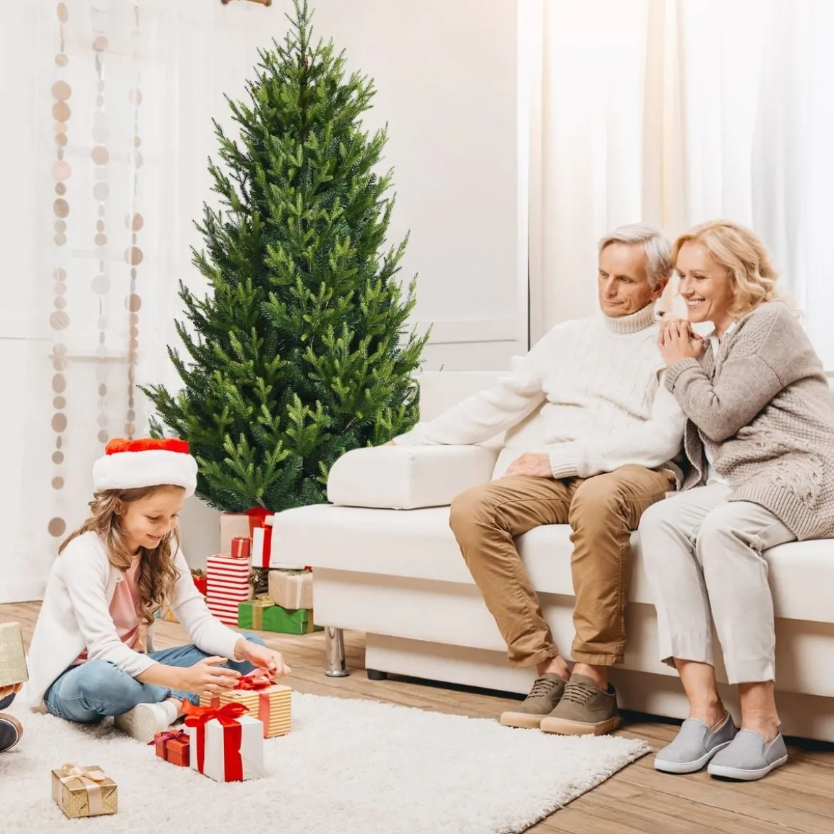 180 cm hoher künstlicher Weihnachtsbaum Tannenbaum Kunstbaum mit klappbarer Metallständer