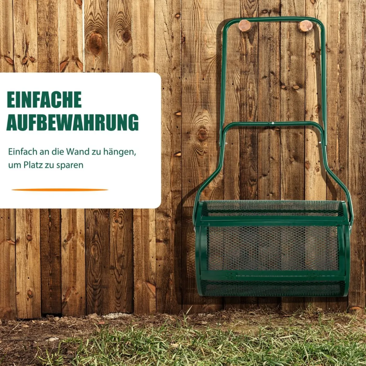 60,5 cm Hoher Kompoststreuer 39 cm Breiter Torfstreuer mit Verbessertem U-förmigen Griff