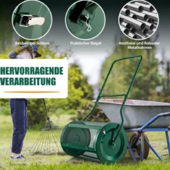60,5 cm Hoher Kompoststreuer 39 cm Breiter Torfstreuer mit Verbessertem U-förmigen Griff