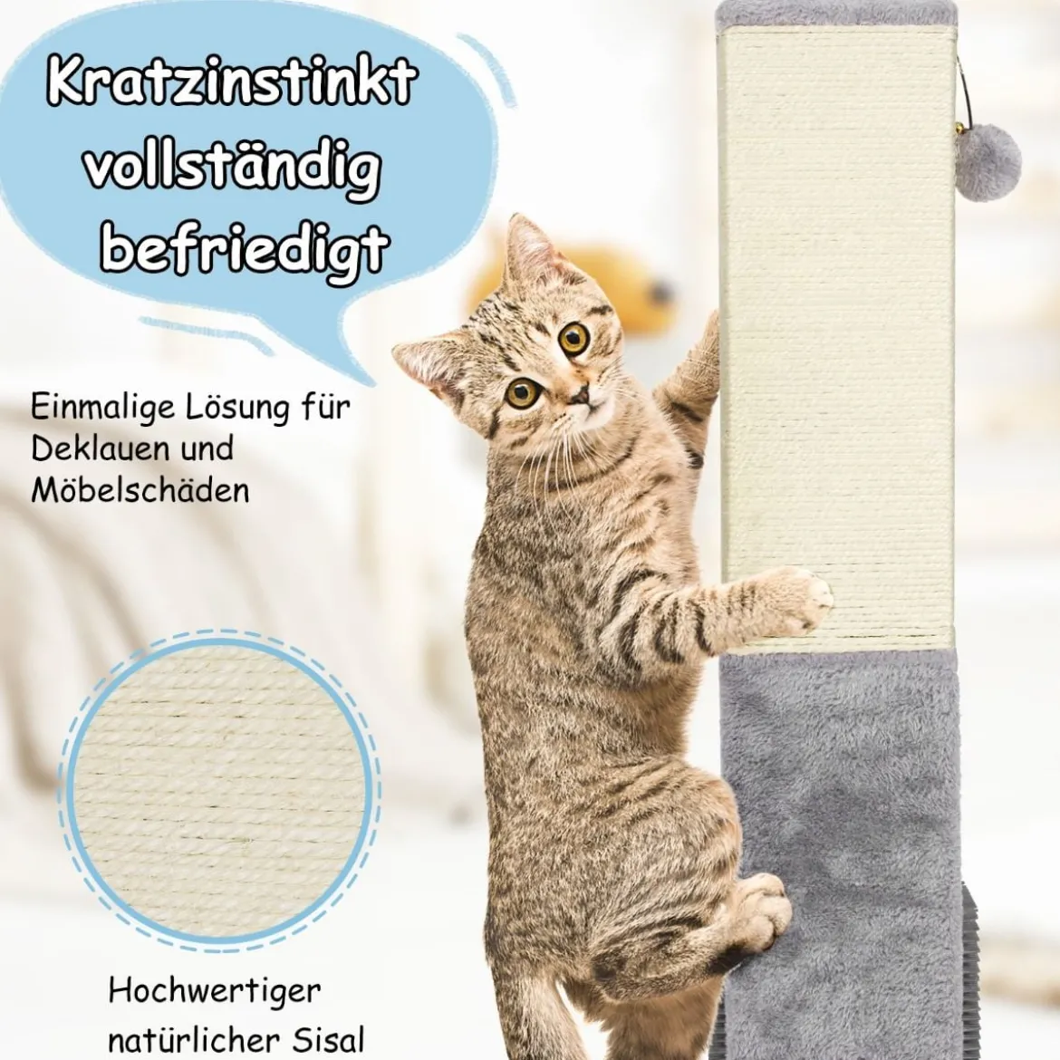 79 cm Hoher Kratzbaum Vertikaler Katzenbaum mit Weichem Plüsch Grau