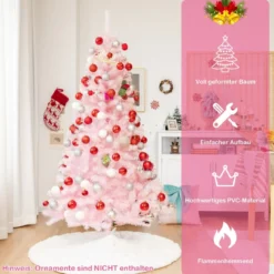 150 cm hoher rosa Weihnachtsbaum voller künstlicher Weihnachtsbaum mit buntem Glitzer
