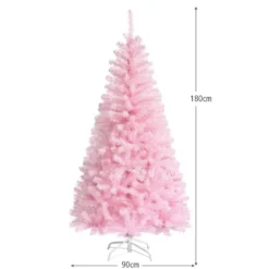 180 cm hoher schillernder künstlicher Weihnachtsbaum farbiges Pulver Christbaum Rosa