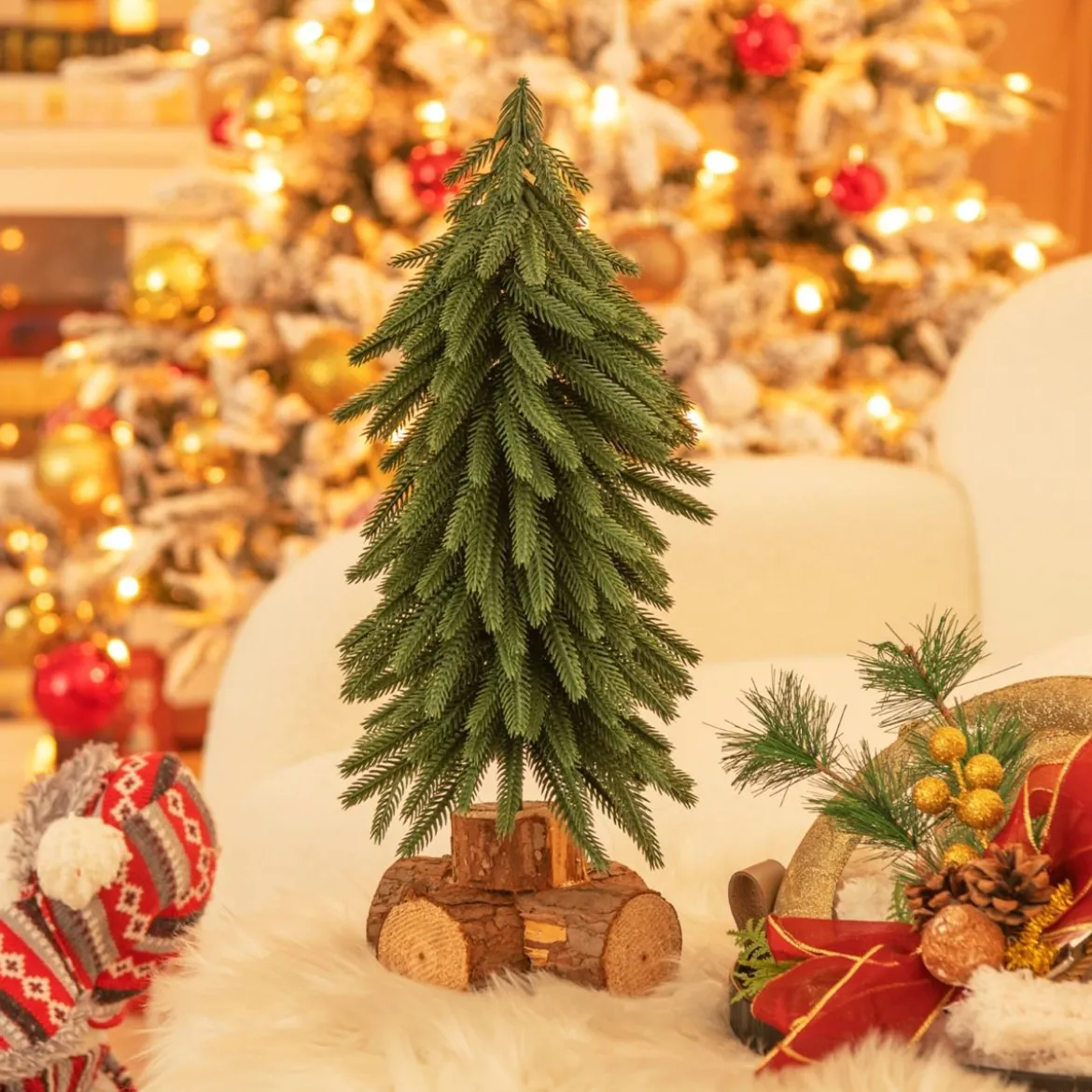 40 cm Hoher Tisch-Weihnachtsbaum Künstlicher Christbaum mit 200 Zweigspitzen