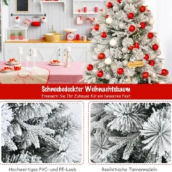 180 cm Hoher Verschneiter Künstlicher Weihnachtsbaum mit 610 PVC- und PE-Zweigen