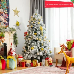 180 cm Hoher Verschneiter Schlanker Weihnachtsbaum Künstlicher Weihnachtsbaum