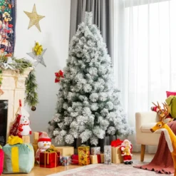 180 cm Hoher Verschneiter Schlanker Weihnachtsbaum Künstlicher Weihnachtsbaum