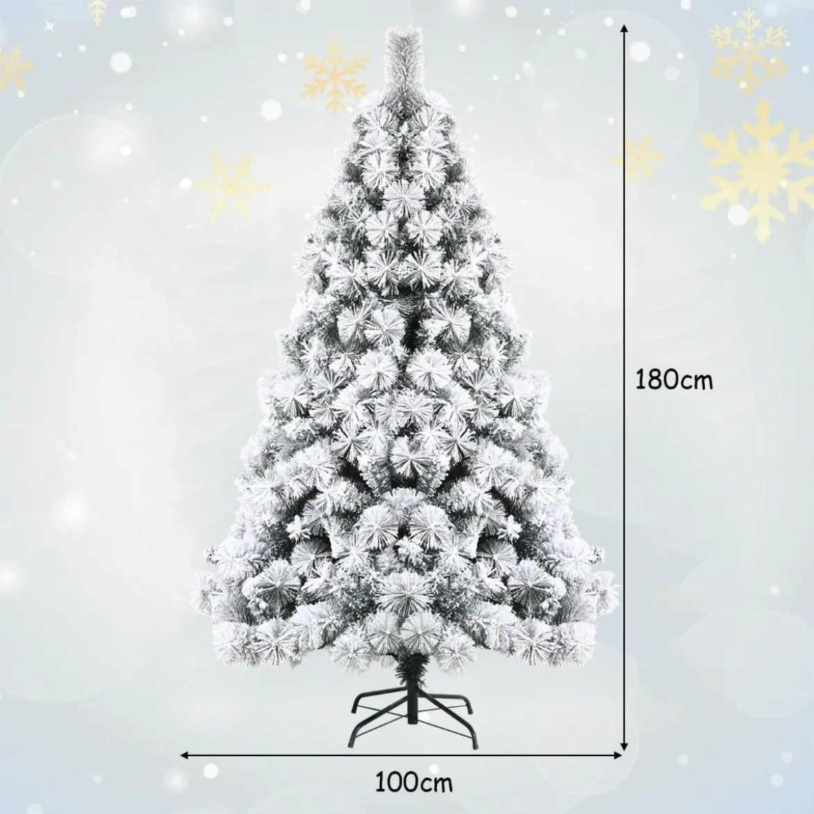 180 cm Hoher Verschneiter Schlanker Weihnachtsbaum Künstlicher Weihnachtsbaum