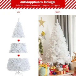 150 cm Hoher Weißer Künstlicher Weihnachtsbaum Scharnier-Weihnachtsbaum aus Premium-PVC