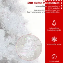 150 cm Hoher Weißer Künstlicher Weihnachtsbaum Scharnier-Weihnachtsbaum aus Premium-PVC