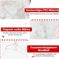 150 cm Hoher Weißer Künstlicher Weihnachtsbaum Scharnier-Weihnachtsbaum aus Premium-PVC