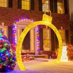 313 cm Hoher Weihnachtsbogen mit Beleuchtung Weihnachten Torbogen Groß Weihnachtsdeko