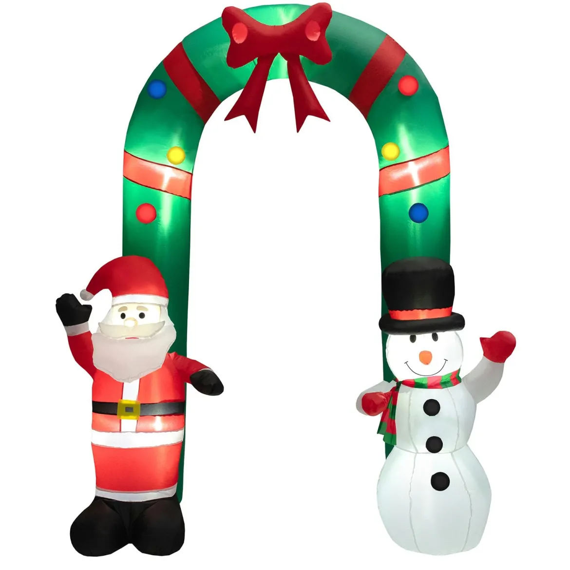 245 cm Hohe Weihnachts-Aufblasbare Torbogen mit Weihnachtsmann & Schneemann Dekoration