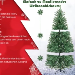 180 cm Hohe Weihnachtsfichte Feiertags-Weihnachtsbaum mit Metallständer Bunt
