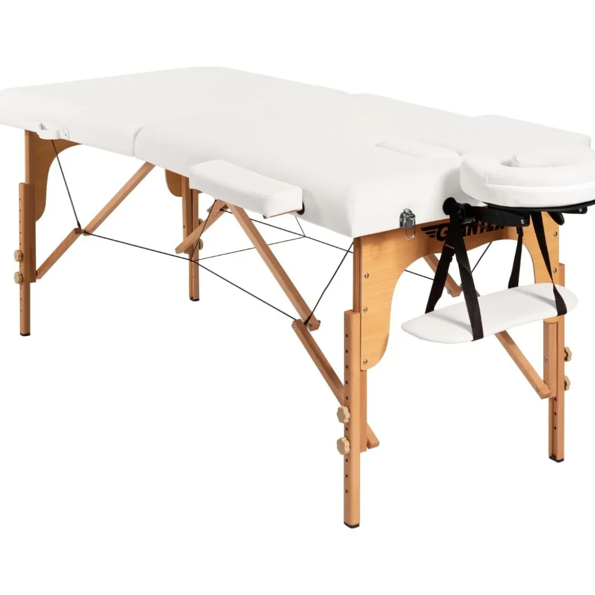 185 cm Holz Massagetisch mit Tragetasche 2-Fach faltbares tragbares Massagebett