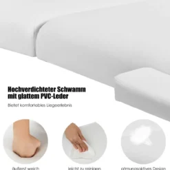 185 cm Holz Massagetisch mit Tragetasche 2-Fach faltbares tragbares Massagebett