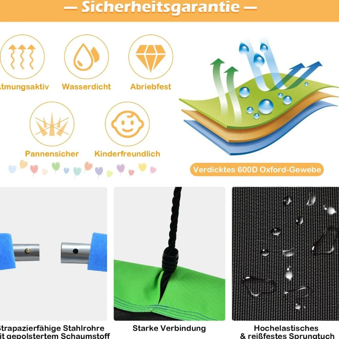 Ø100 cm Kinder Baumschaukel doppelseitige Farbe Nestschaukel Bunt + Tarnung
