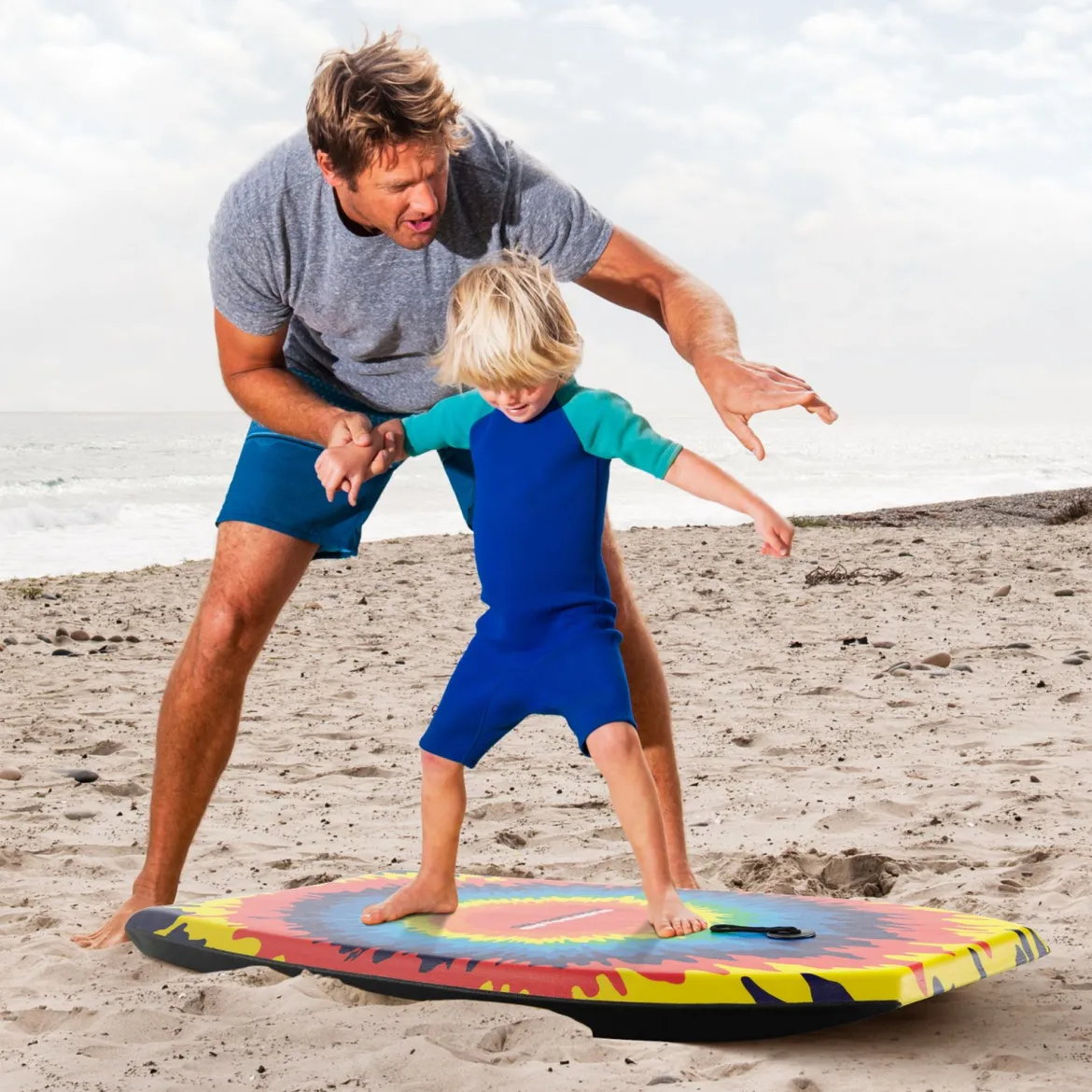 104 cm Kinder Bodyboard mit EPS-Kern & XPE-Deck & HDPE-Unterseite & Handgelenkschlaufe Explosionsmuster