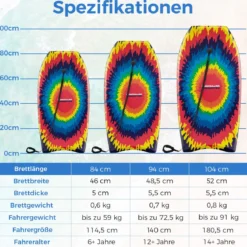 104 cm Kinder Bodyboard mit EPS-Kern & XPE-Deck & HDPE-Unterseite & Handgelenkschlaufe Explosionsmuster