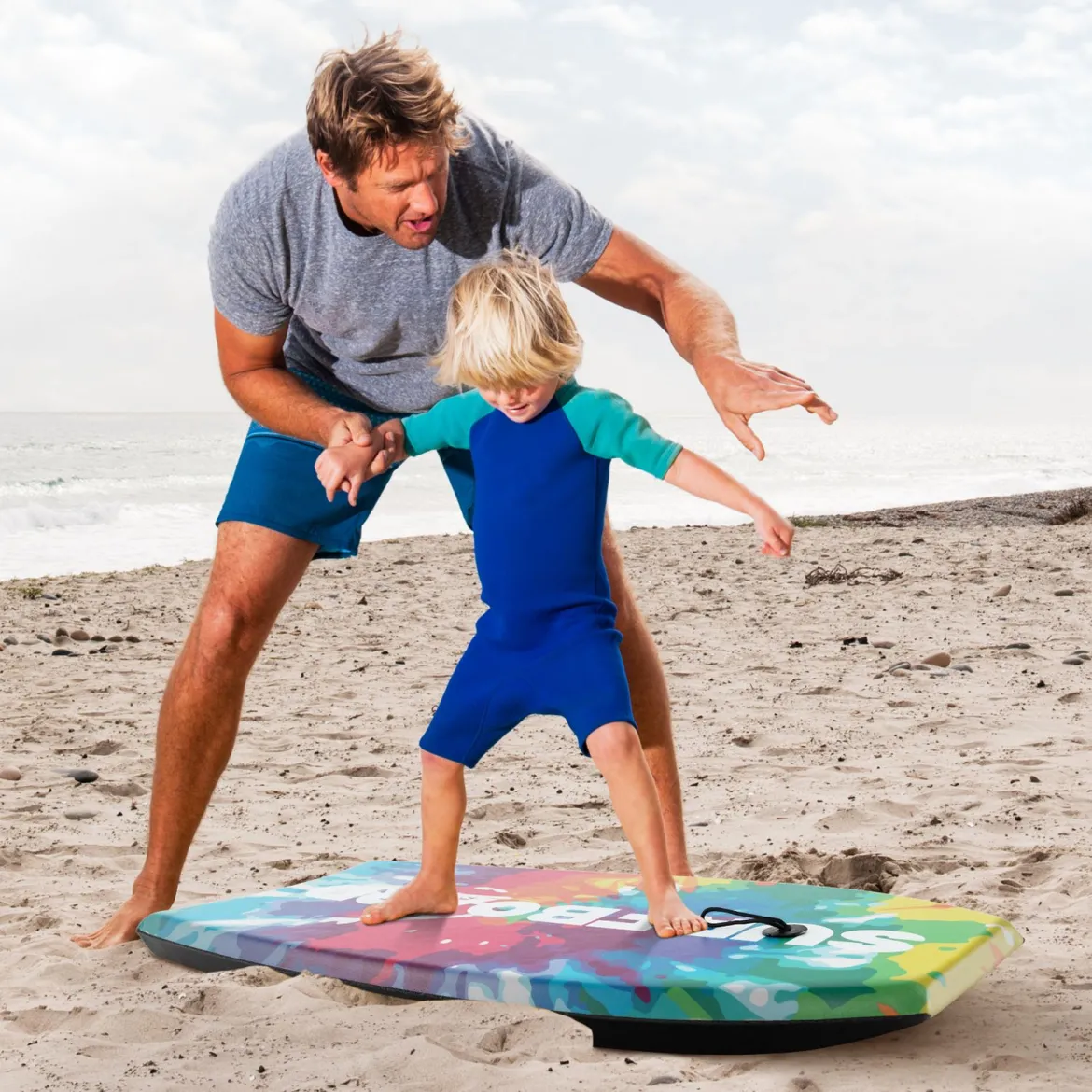 94 cm Kinder Bodyboard mit EPS-Kern & XPE-Deck & HDPE-Unterseite & Handgelenkschlaufe Surfboard