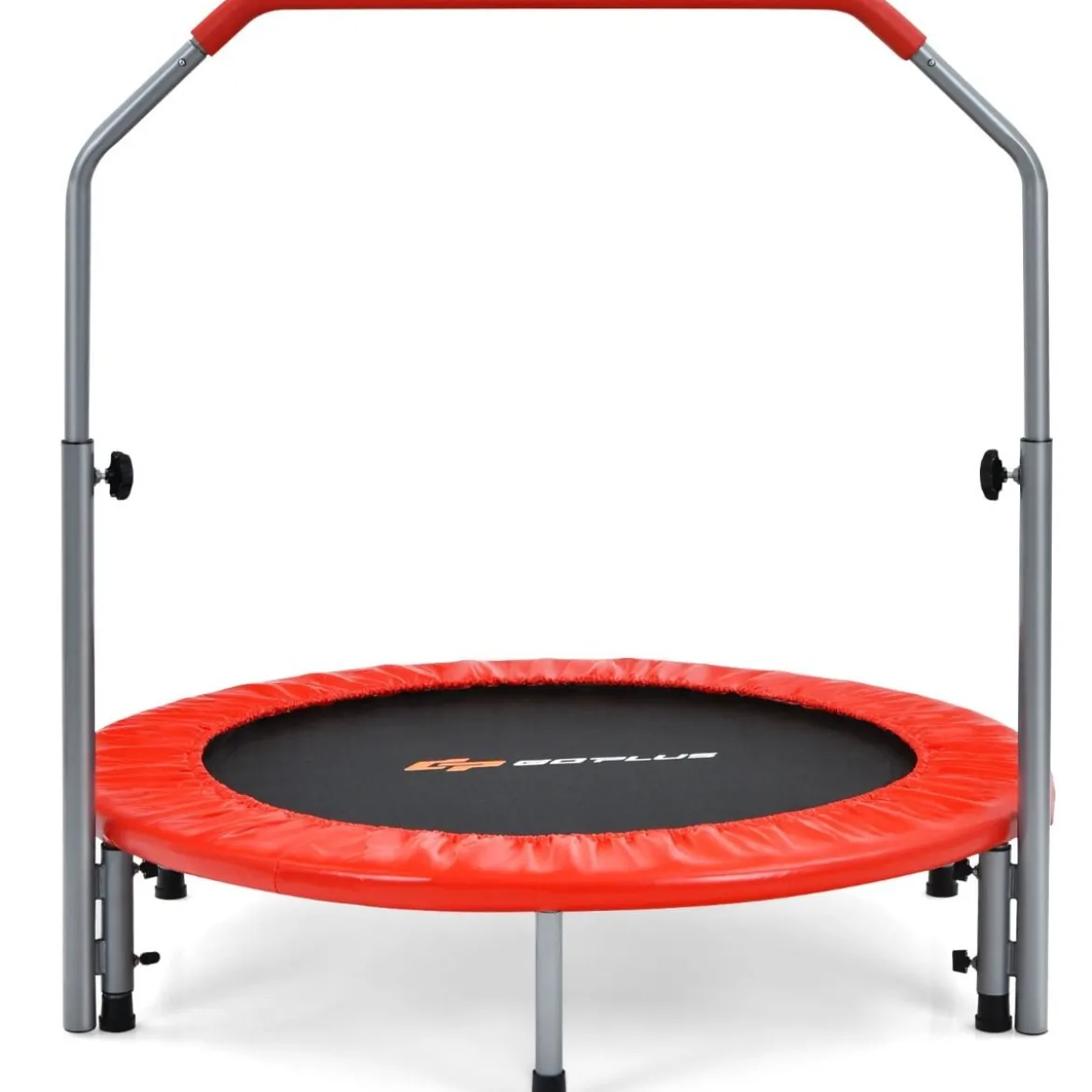 Ø101 cm klappbares Mini-Trampolin Fitness-Trampolin mit höhenverstellbarm Haltegriff