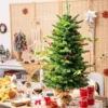 90 cm Kleiner Weihnachtsbaum mini Tischbaum mit Tannenzapfen und roten Beeren Grün