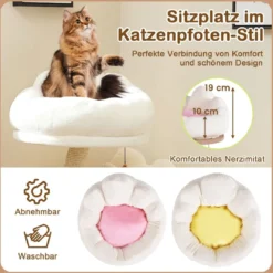 83cm klein Kratzbaum mit Katzenhöhle & Sisal-Kratzpfosten & Spielzeug & Kissen Katzenbaum