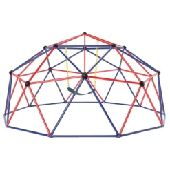 Ø 305cm Kletterkuppel mit Schaukel Klettergerüst in Kuppelform Kletterleiter 363 kg Belastbar Rot