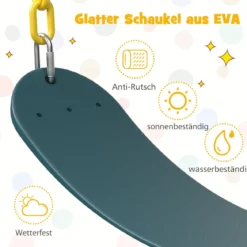 Ø 305cm Kletterkuppel mit Schaukel Klettergerüst zum Schaukeln & Klttern Grün + Gelb
