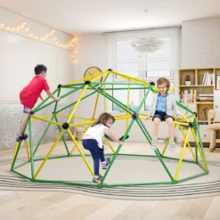 Ø 305cm Kletterkuppel mit Schaukel Klettergerüst zum Schaukeln & Klttern Grün + Gelb