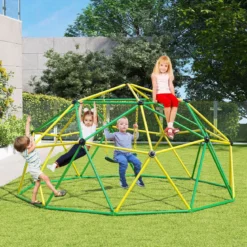Ø 305cm Kletterkuppel mit Schaukel Klettergerüst zum Schaukeln & Klttern Grün + Gelb