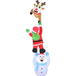 308 cm Klettternder Weihnachtsmann & Rentier & Schneemann Hängende Aufblasbare Weihnachtsdeko