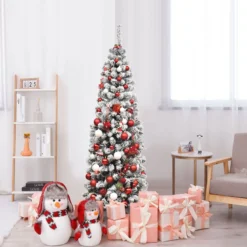 180cm künstlicher Bleistift-Weihnachtsbaum Beleuchteter faltbarer Kiefernbaum Tannenbaum