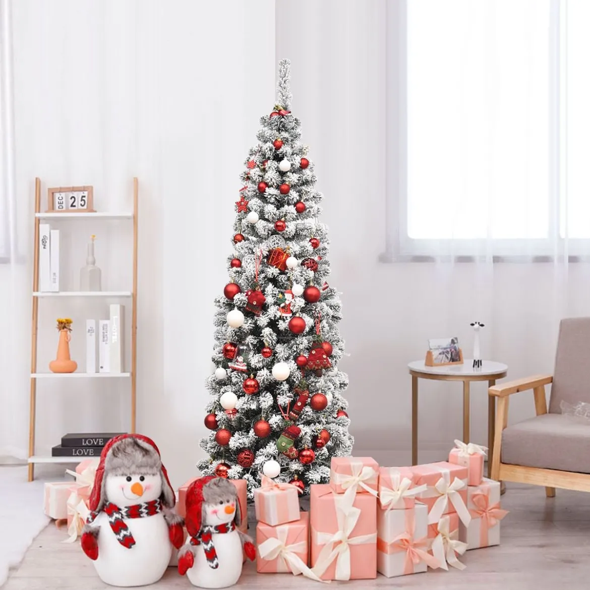 180cm künstlicher Bleistift-Weihnachtsbaum Beleuchteter faltbarer Kiefernbaum Tannenbaum