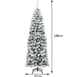 180cm künstlicher Bleistift-Weihnachtsbaum Beleuchteter faltbarer Kiefernbaum Tannenbaum
