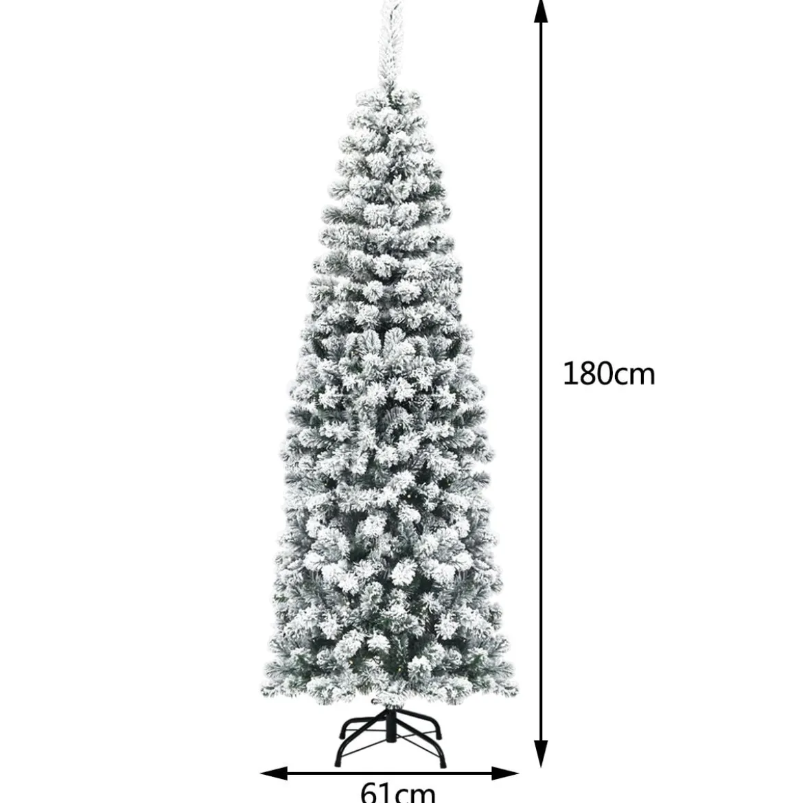 180cm künstlicher Bleistift-Weihnachtsbaum Beleuchteter faltbarer Kiefernbaum Tannenbaum