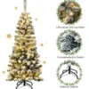 135 cm künstlicher Bleistift-Weihnachtsbaum mit Schnee und 150 LED-Lichtern