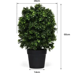 60 cm künstlicher Buchsbaum aus PE-Material Kunstbaum Kunstpflanze Dekoration Grün