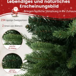 60 cm Künstlicher Tisch Weihnachtsbaum mit LED-Leuchten und Timer-Funktion Grün
