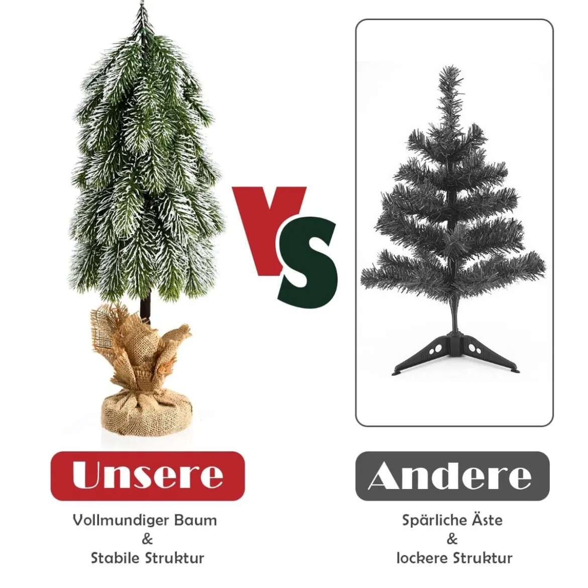 49 cm künstlicher Tisch-Weihnachtsbaum mit Schnee aus neuem PE Miniatur-Weihnachtsbaum Grün + Weiß