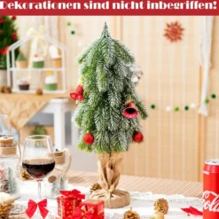 49 cm künstlicher Tisch-Weihnachtsbaum mit Schnee aus neuem PE Miniatur-Weihnachtsbaum Grün + Weiß