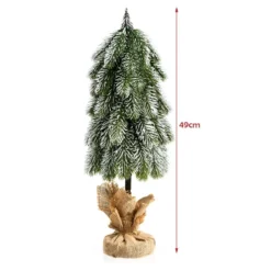 49 cm künstlicher Tisch-Weihnachtsbaum mit Schnee aus neuem PE Miniatur-Weihnachtsbaum Grün + Weiß