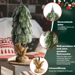 49 cm künstlicher Tisch-Weihnachtsbaum mit Schnee aus neuem PE Miniatur-Weihnachtsbaum Grün + Weiß