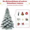 225 cm Künstlicher Weihnachtsbaum mit Schnee Tannenbaum mit Metallständer Grün + Weiß