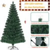 180 cm Künstlicher Weihnachtsbaum Beleuchteter Lichtleitfaser Baum mit LED Lichter Grün