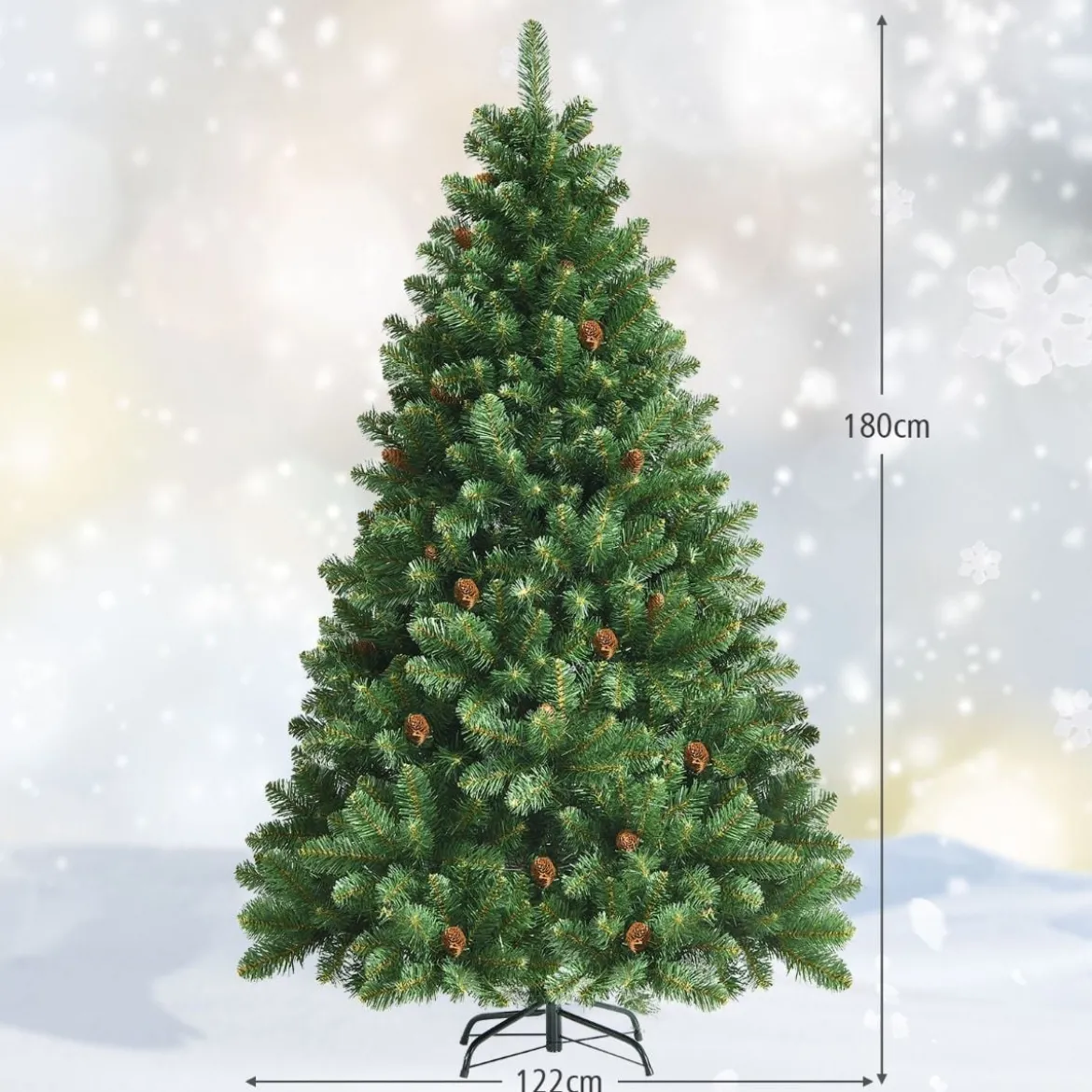 180 cm Künstlicher Weihnachtsbaum Klappbarer Tannenbaum Grün