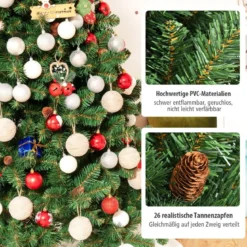 180 cm Künstlicher Weihnachtsbaum Klappbarer Tannenbaum Grün