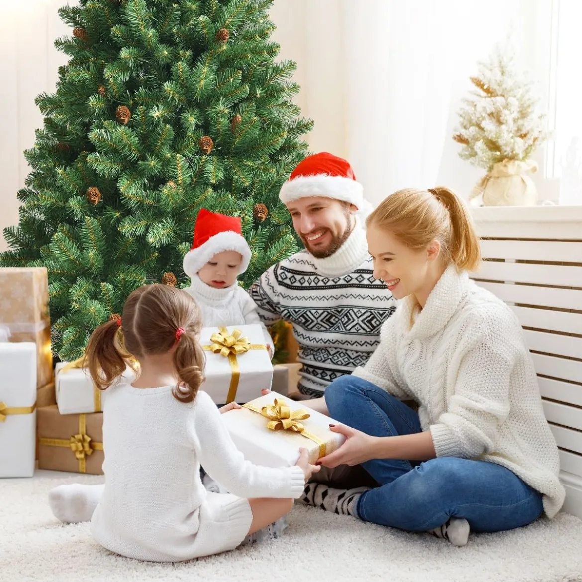 180 cm Künstlicher Weihnachtsbaum Klappbarer Tannenbaum Grün