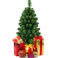 60/90cm Künstlicher Weihnachtsbaum Tannenbaum mit Zementbasis Christbaum Grün