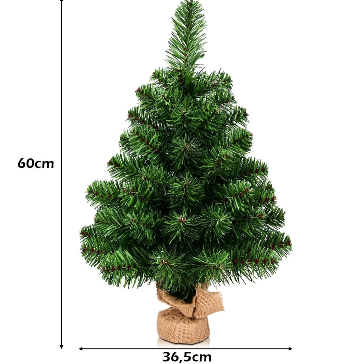60/90cm Künstlicher Weihnachtsbaum Tannenbaum mit Zementbasis Christbaum Grün